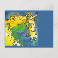 "Horse and Bridle Colourful Black Outline Art" #h