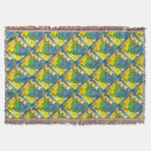 "Horse and Bridle Colourful Black Outline Art" #h Throw Blanket