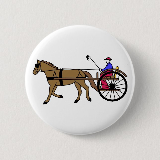 Horse and Buggy 6 Cm Round Badge (Front)