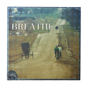 Horse and Buggy and Bicycles Ceramic Tile