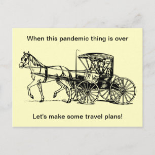 Horse and Buggy Pandemic Travel Postcard