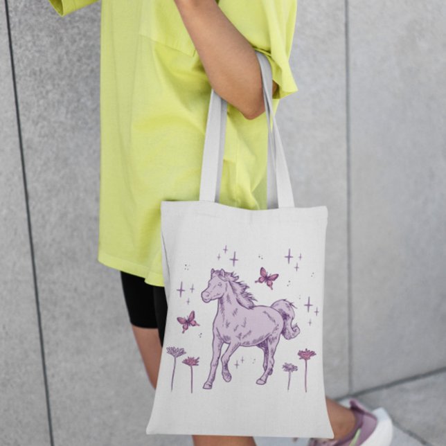 Horse And Butterflies Tote Bag (Creator Uploaded)