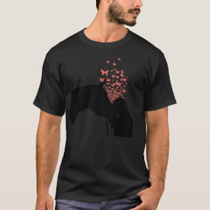 Horse and butterflies with womans horse love marti T-Shirt