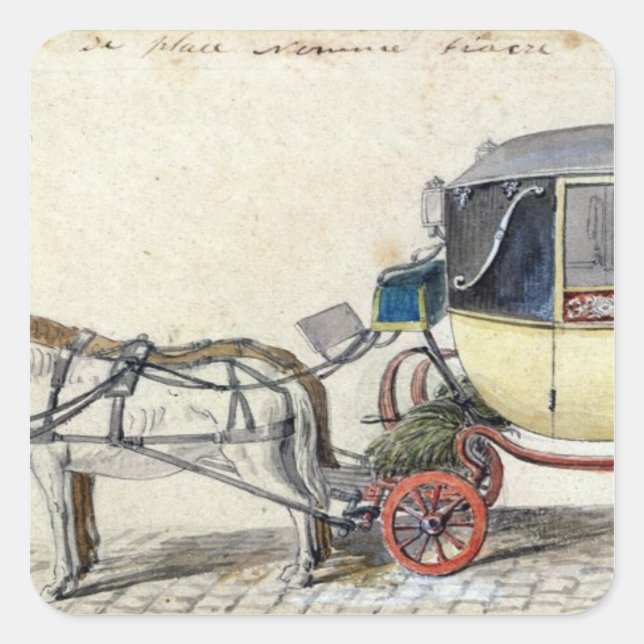 Horse and Carriage, 1825 Square Sticker (Front)