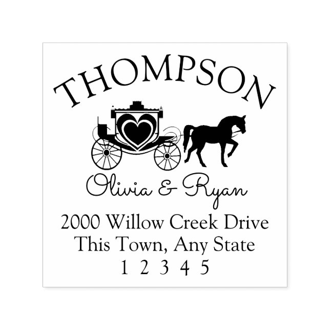 Horse and Carriage Address Self-inking Stamp (Design)