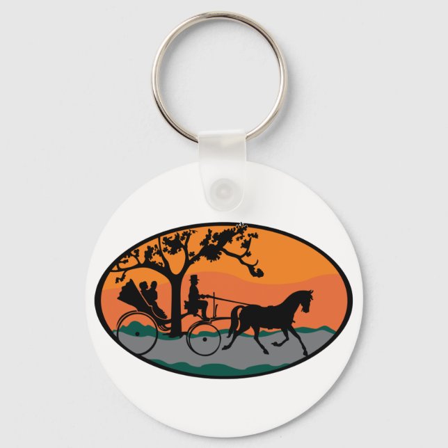 Horse and Carriage Ride Key Ring (Front)