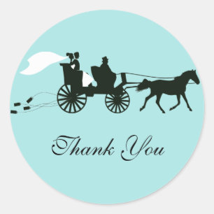 Horse and Carriage Wedding Thank You Stickers