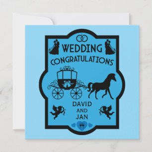 Horse And Cart Romantic Wedding Card