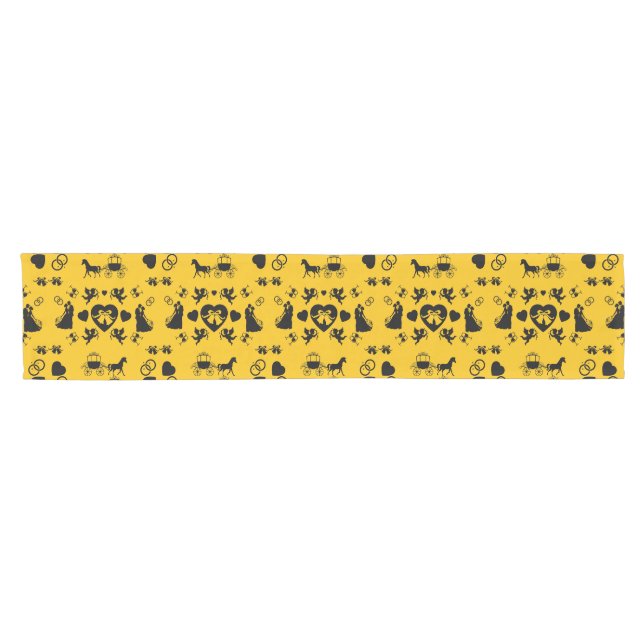 Horse And Cart Romantic Wedding Short Table Runner (Horizontal)