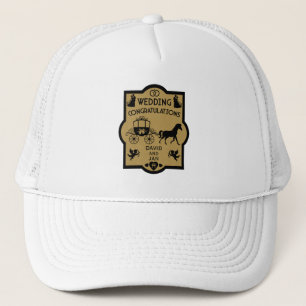 Horse And Cart Romantic Wedding Trucker Hat