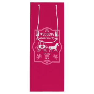 Horse And Cart Romantic Wedding Wine Gift Bag