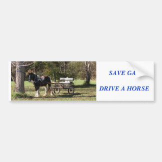 Horse and Cart, SAVE GASDRIVE A HORSE Bumper Sticker
