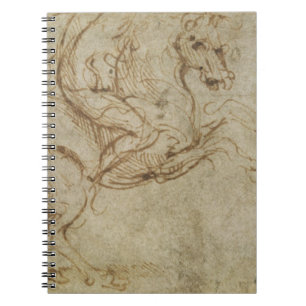 Horse and Cavalier (pen and ink on paper) Notebook