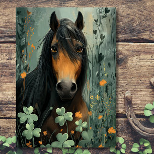 Horse and Clovers St. Patrick's Day Card