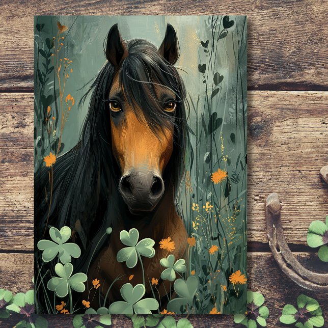 Horse and Clovers St. Patrick's Day Card (Front - Horse and Clovers St. Patrick's Day Card)