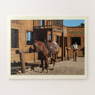 Horse and cowboy jigsaw puzzle
