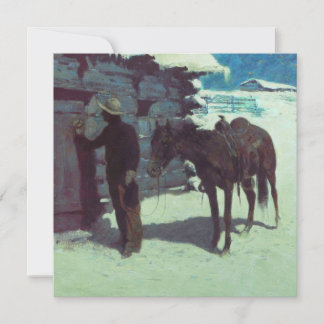 Horse and Cowboy Winter Snow Invitation