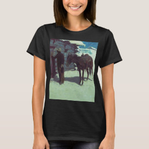 Horse and Cowboy Winter Snow T-Shirt