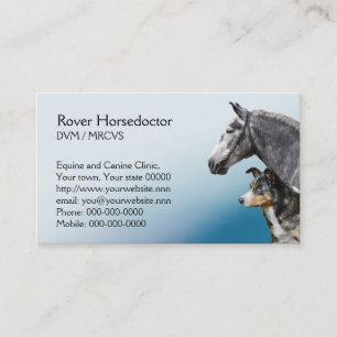 Horse and dog vet appointment card