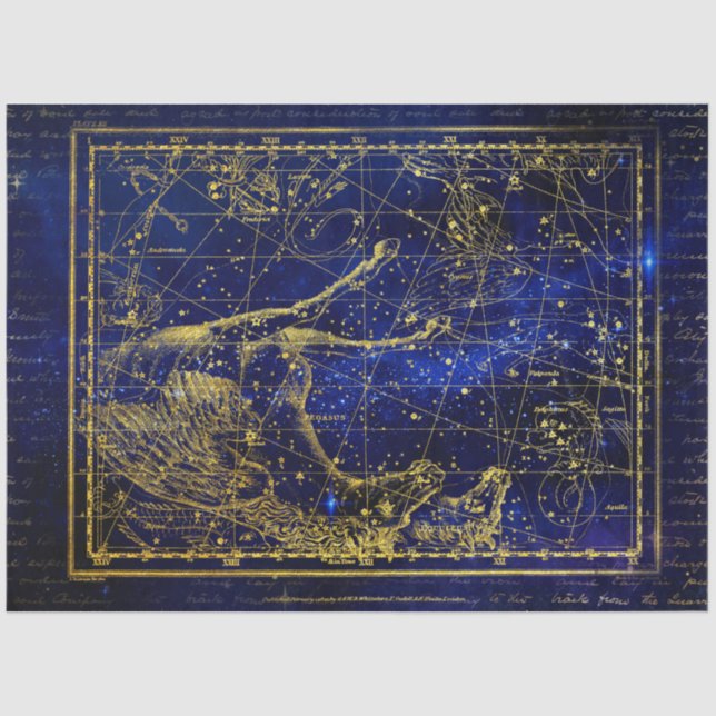 horse and dolphin constellation tissue paper (Front)