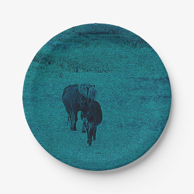 Horse and Donkey Paper Plate (Front)