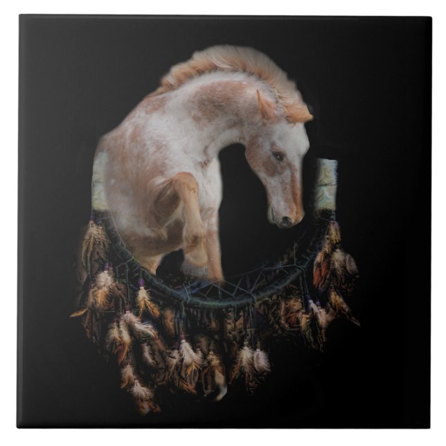 Horse and Dream Catcher Art Tile (Front)