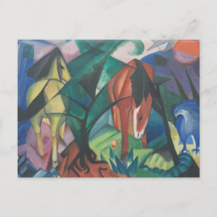 Horse and Eagle by Franz Marc, Vintage Cubism Art Postcard