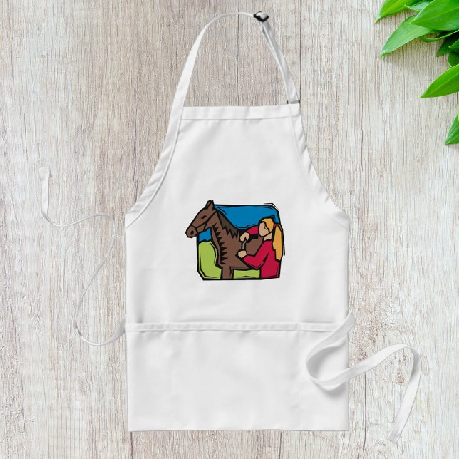 Horse And Farm Girl Standard Apron (Creator Uploaded)