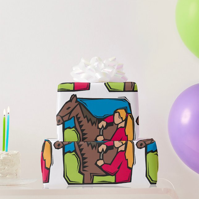 Horse And Farm Girl Wrapping Paper (Creator Uploaded)