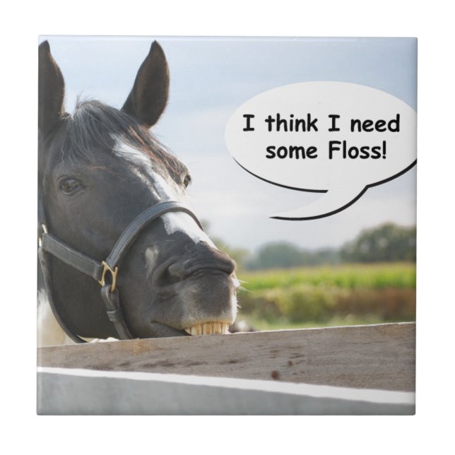 Horse and Floss Ceramic Tile (Front)