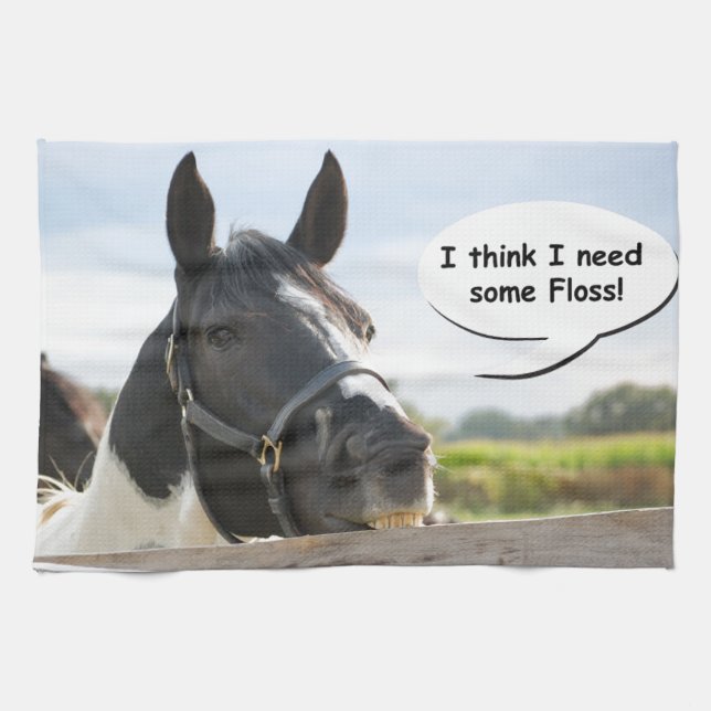Horse and Floss Tea Towel (Horizontal)