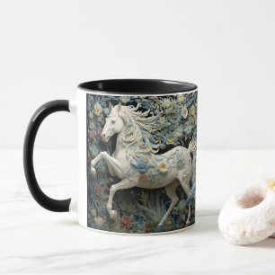 Horse and flowers, Equestrian Gift, Horse Riding Mug
