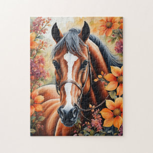 Horse And Flowers Jigsaw Puzzle