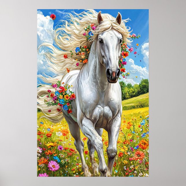 Horse and flowers poster (Front)