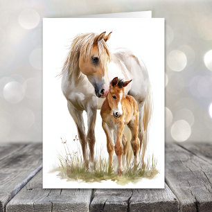 Horse and Foal Mother's Day Holiday Card