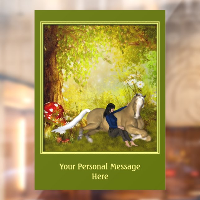 Horse And Girl Fantasy Forest Personalised  (Sheet 2)