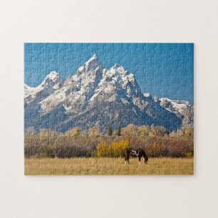 Horse and Grand Tetons, Moose Head Ranch Jigsaw Puzzle