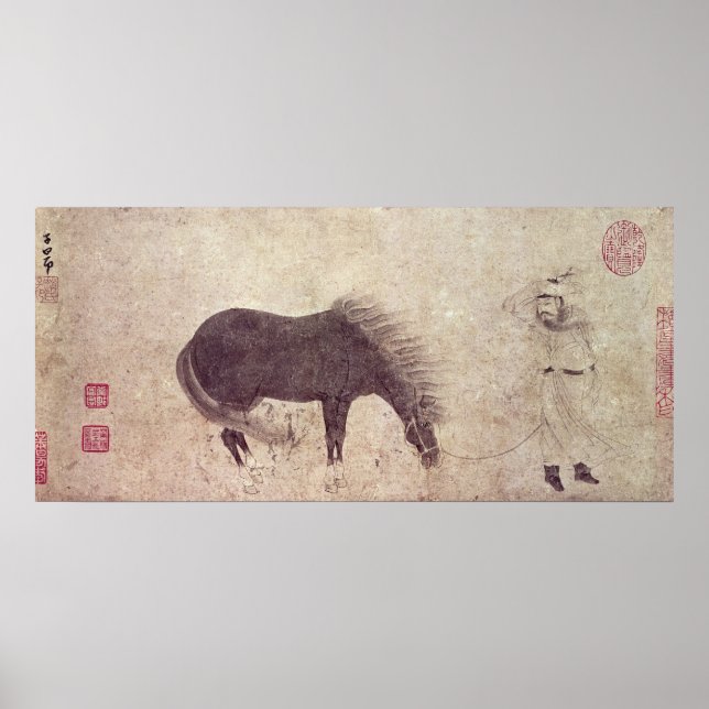 Horse and Groom in Winter Poster (Front)