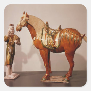 Horse and groom, Tang Dynasty Square Sticker