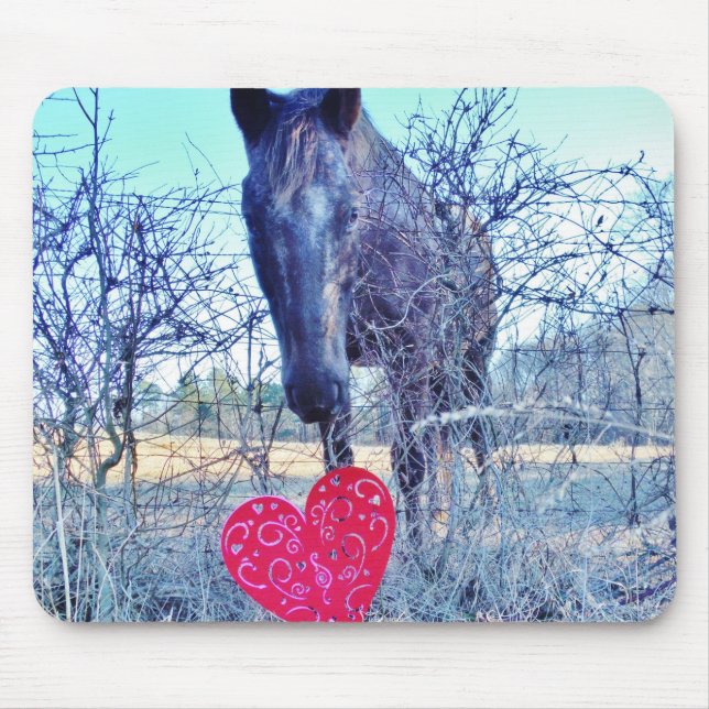 Horse and  Heart Mouse Pad (Front)