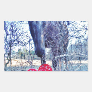 Horse and Heart Rectangular Sticker