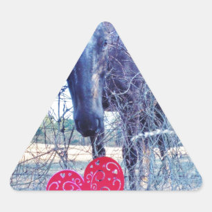 Horse and Heart Triangle Sticker