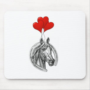 Horse and Hearts Mouse Pad