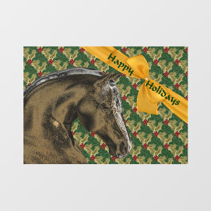 Horse And Holly Christmas Holiday