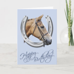 Horse and horseshoe birthday card