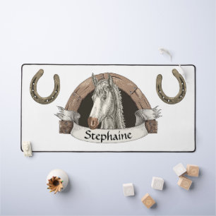 Horse and Horseshoes  Desk Mat