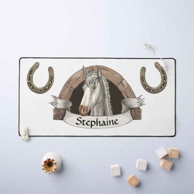 Horse and Horseshoes  Desk Mat (Kids Table)