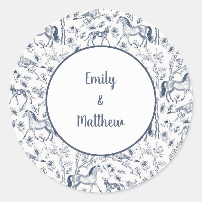 Horse and hound - wedding sticker (Front)