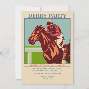 Horse and Jockey Derby Party Invitation