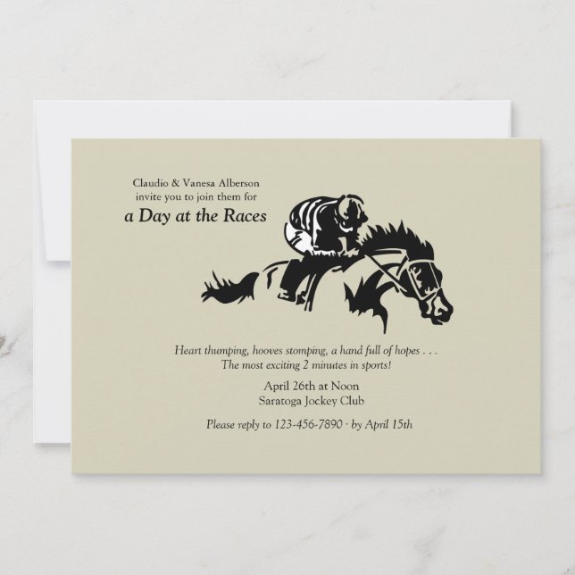 Horse and Jokey Invitation (Front)